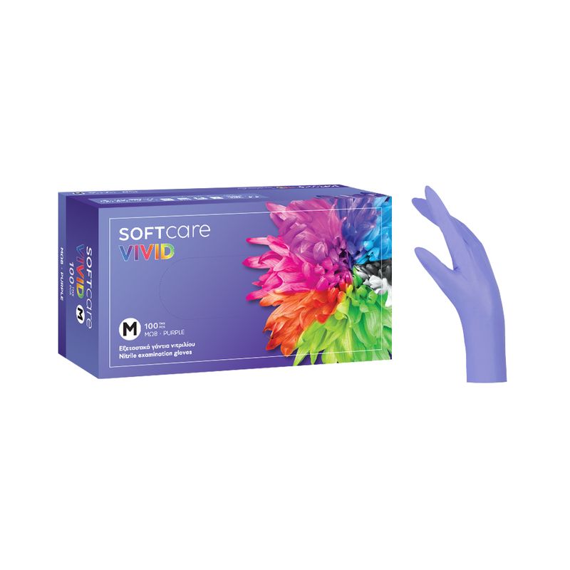 Soft Care Vivid Γάντια Νιτριλίου - Μωβ
