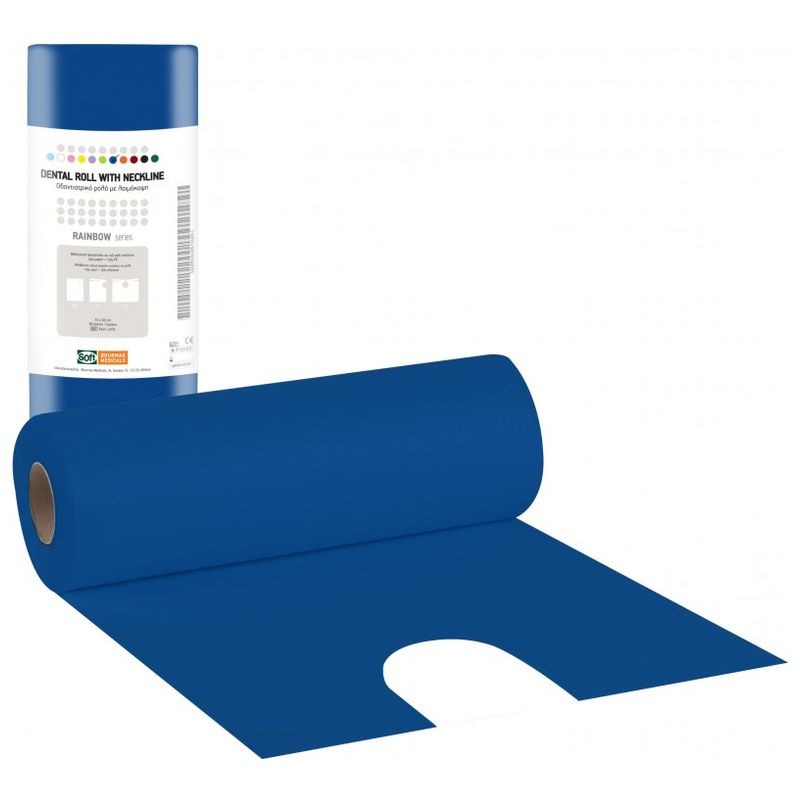 Οδοντιατρική πετσέτα Soft Care σε ρολό με λαιμόκοψη - Μπλε