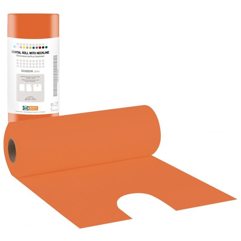 Οδοντιατρική πετσέτα Soft Care σε ρολό με λαιμόκοψη - Πορτοκαλί